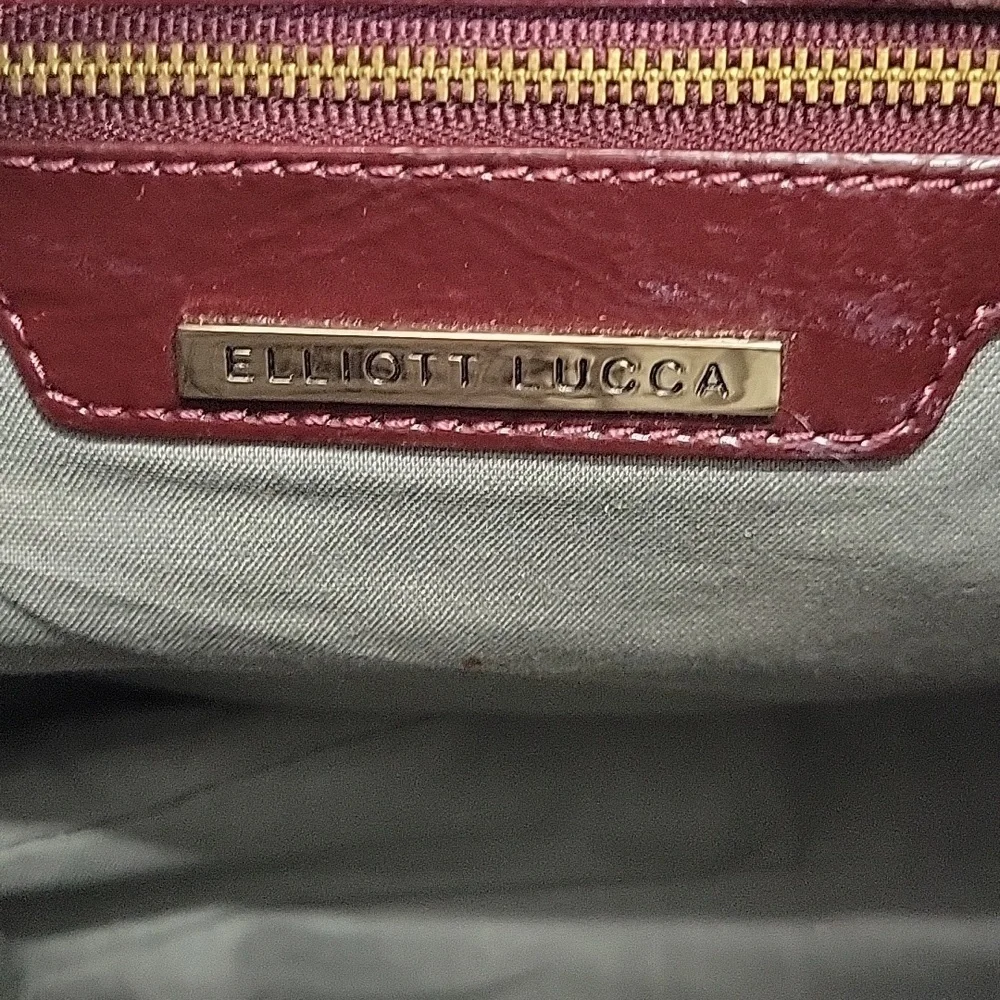 Elliot Lucca Elegant Burgundy Woven Leather Shoulder Bag
